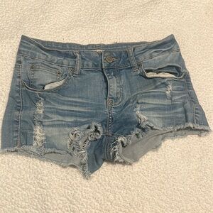 Ripped jean shorts